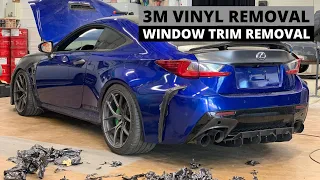 3M Vinyl Wrap Protected Paint From Nurburgring Crash | How To Remove Lexus RCF Window Trim Removal