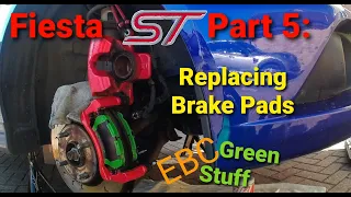 2014 Ford Fiesta ST Part 5: How to Replace Front and Rear Brake Pads 👨‍🔧 EBC Green Stuff 🧰