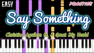 Say Something (Lyrics) By Christina Aguilera ft. A Great Big World | Easy Piano Song Tutorial