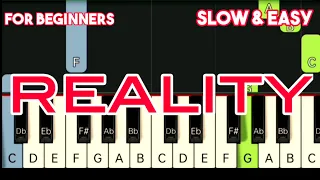 RICHARD SANDERSON - REALITY | SLOW & EASY PIANO TUTORIAL