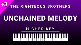 Unchained Melody (Higher Key Piano Karaoke) The Righteous Brothers