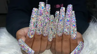 Extendo Bling Nails | Blinged Out Nails | Birthday Nails | Acrylic Nails Tutorial | Natali Carmona