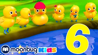 6 Little Ducks | Little Baby Bum| Moonbug Kids Fun KARAOKE Time | Learn English for Kids