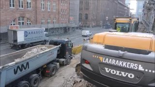 Excavator Volvo 360 truck loaded filmed from all sides