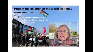 Bernadette McAliskey addressing a peace rally at Shannon Airport Nov 12 2023