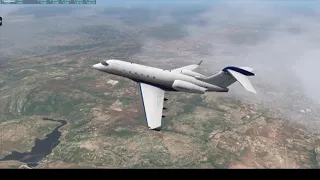 X-Plane 11 Challenger 300 | KCRQ - KPSP Full Flight Heavy Fog Dicey Approach into KPSP