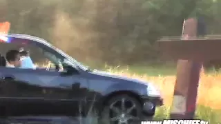 Kid Crashes Civic Trying to Drift