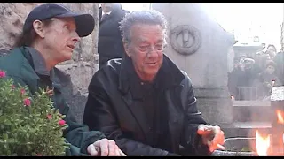 Robby Krieger & Ray Manzarek visit Jim Morrison's grave in Pere LaChaise