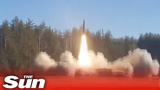 Russian military launch Iskander missiles during strike against Ukraine