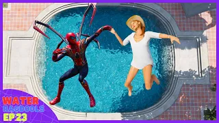 GTA 5 Epic Ragdolls | Spiderman and Cartoon Heroes Jumps/fails Ep.23 (Euphoria Physics)