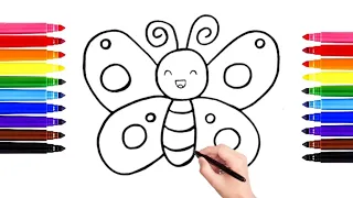 How To Draw Cute Butterfly🦋 |Butterfly Drawing Easy For Kids |Unique Drawing Ideas |Painting Video..