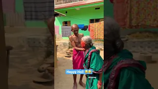 Happy Holi 🤣😂 Grandma vs Grandpa #shorts #ytshorts