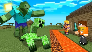 TAJNA BAZA vs MUTANT ZOMBIE i MUTANT CREEPER w Minecraft!
