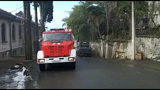 Пожар дома по ул. Папаскир в г. Сухум