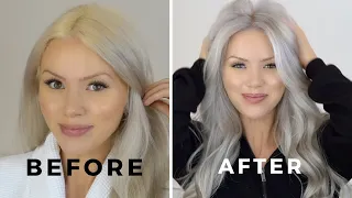 HOW TO GET RID OF YELLOW HAIR WITH TONER | WELLA T18 TUTORIAL