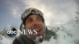 Snowboarder Narrowly Escapes Avalanche in California