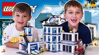 LEGO CITY Police Station (60141) Unboxing, Timelapse Build, Review and Play FUN