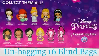 Un-bagging 16 Blind Bags of Disney Princess Figural Bag Clip, Series 44!!! 💕