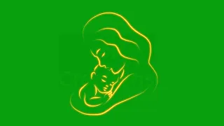 Child and Mom in light effect | Green Screen Library