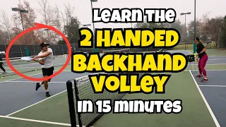 TWO-HANDED BACKHAND VOLLEY (Advanced Tutorial) | ft. Annie Tichenor Pro Women's Pickleball Player