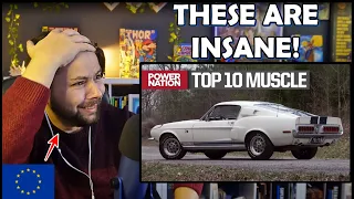 European Reacts to 10 BEST MUSCLE CARS OF ALL TIME