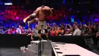 John Cena AA's Alberto Del Rio Through The Announce Table
