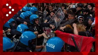 Protesta pro Palestina alla Sapienza, scontri tra manifestanti e polizia