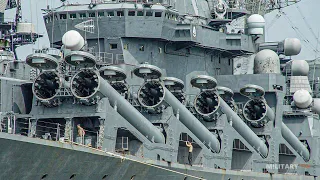 Why are Russian warship more heavily armed compared to the US