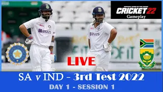 LIVE STREAMED Cricket 22 | South Africa v India DAY 1 SESSION 1 - 3rd Betway Test 2022 |FullHD 60fps