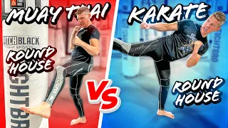 Muay Thai vs Karate Roundhouse & How To Land Both!