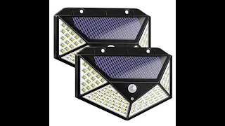 100 LED Solar Light Outdoor PIR Motion Sensor 3 Modes Solar Power Wall Lamp Four-Sided Waterproof