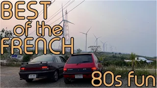 Peugeot 205 GTI and Peugeot 405 MI16 Scenic Wind Farm Sunset Drive (4K POV Driving Footage)