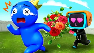Rainbow Friends Vs TV Man | TV Man FALL IN LOVE with BLUE?! | Cartoon Animation