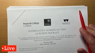 Live: Unboxing a University of Oxford Math Admission Test!
