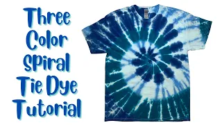 Tie-Dye Pattern: Three Color Spiral Liquid Dye