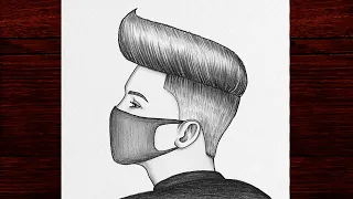 Easy Masked Man Drawing Picture, How to Draw a Man Wearing a Mask, Pencil Drawings