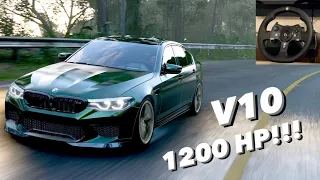 BMW M5 F90 V10 1200 HP - Logitech Steering Wheel Gameplay - Forza Horizon 5