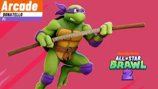 Nickelodeon all star brawl 2 arcade mode - Donatello gameplay