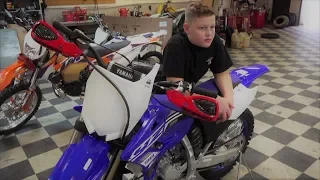 kids new dirt bike!! A new chapter in our fun dirt bike book!!