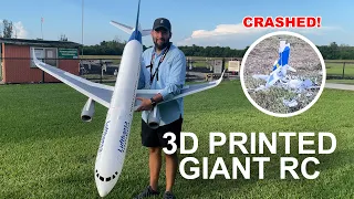 3D Printed Giant RC Airliner Build, Flight, and Crash