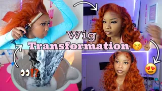 Wig Transformation😍: New bleaching method 👀 ,Color , Install + Styling 💕 ft .Eullairhair💗