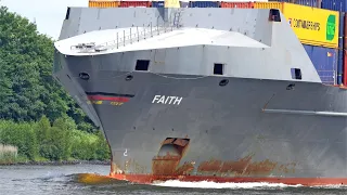 SHIPSPOTTING KIEL CANAL JUNE 2022 WITH HANGING FERRY AND BIG SHIPS UP CLOSE 4K