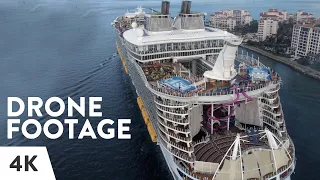 Harmony of the Seas departure from Miami | Royal Caribbean | DRONE FOOTAGE [4K]