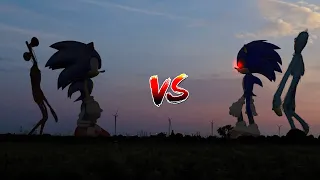 Siren Head & Sonic The Hedgehog VS Huggy Wuggy & Sonic.EXE