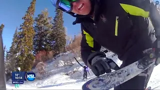 Snowboarder rage attacks professional skier, (Massive fight) 1080p