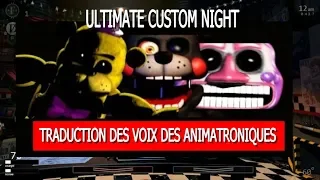 Five Nights at Freddy's : Les traductions des dialogues des animatroniques de l'UCN