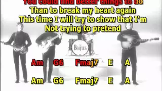 I ll be back Beatles best karaoke instrumental lyrics chords cover