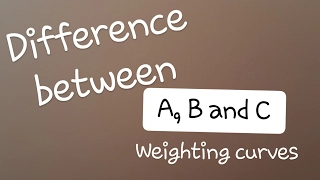 Difference between A, B and C sound weighting curves