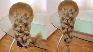 Элегантная причёска  Коса из узлов  Быстрая причёска  Hair tutorial