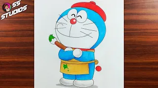 How to draw Artist Doraemon | Doraemon drawing